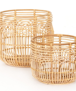 RATTAN  CAN BASKET