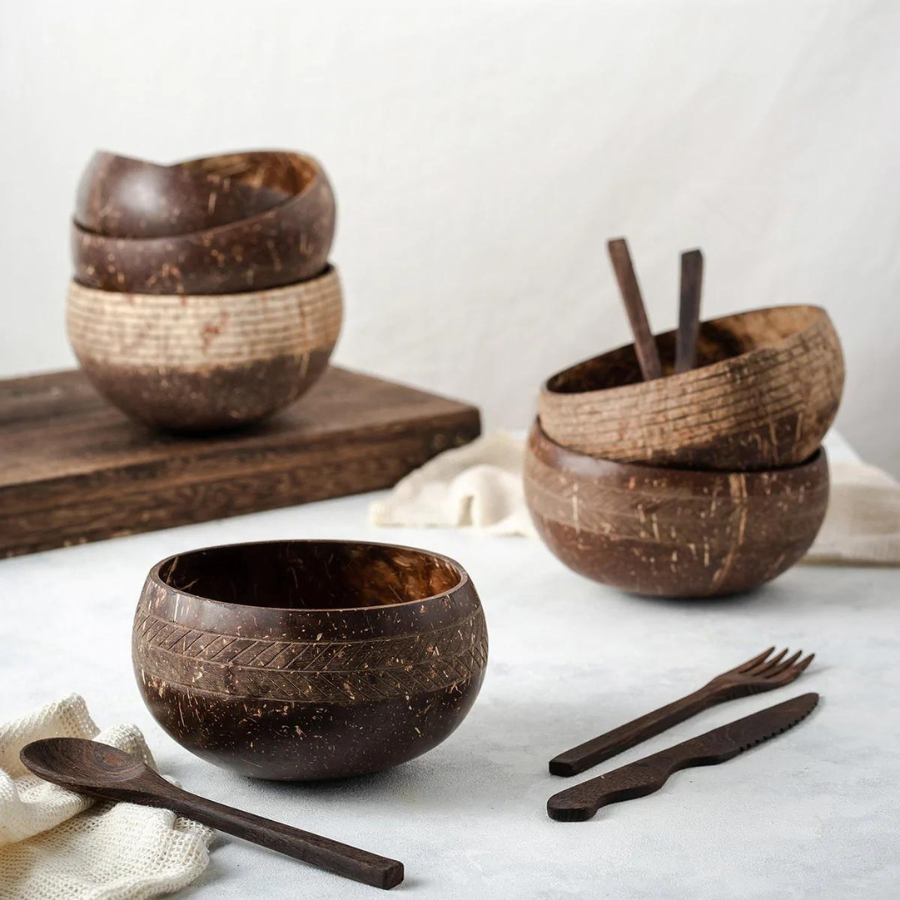 COCONUT BOWL AND COCONUT SPOON