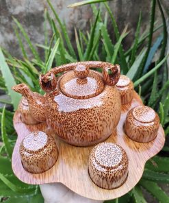 coconut wood teapot