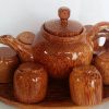 coconut wood teapot