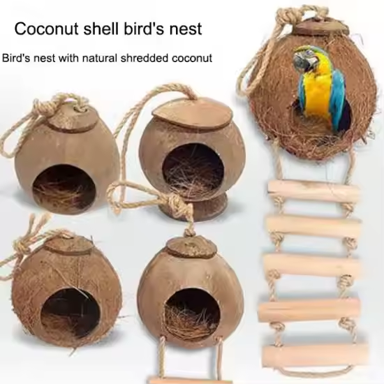 COCONUT SHELL BIRD HOUSE